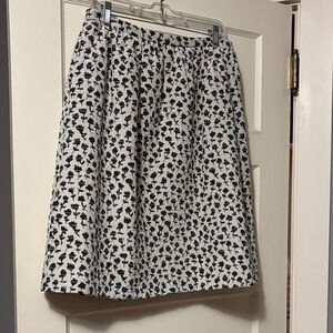 MaxMara Black and White Patterned A-Line Skirt